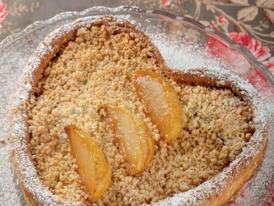 Пирог с карамельными грушами